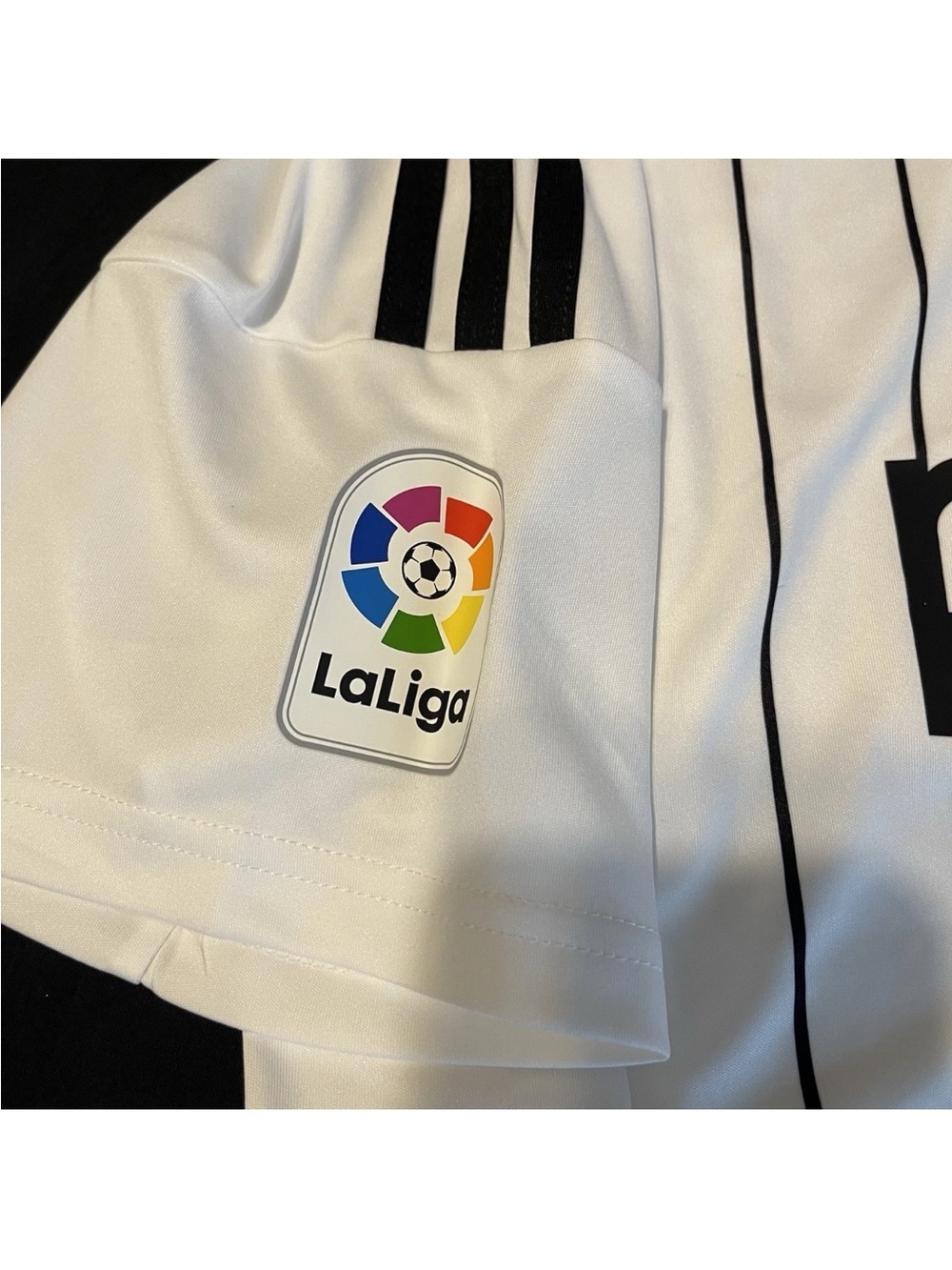adidas White and Black Pinstripe Soccer Jersey - Picture 6 of 11